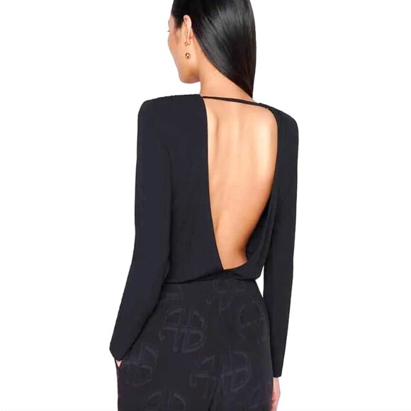 ANINE BING Whitney Open Back Bodysuit in Black, XS 0-2 NWT - Picture 1 of 8
